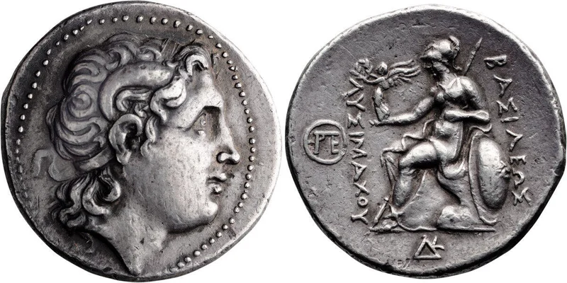 سکه سر اسکندر مقدونی با شاخ آمون